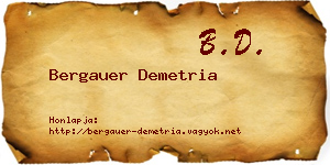 Bergauer Demetria névjegykártya